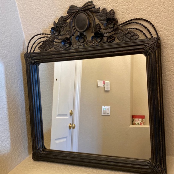 Other - Vintage decorative metal frame mirror-heavy mirror 18” x 16”